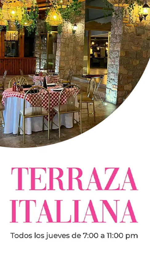 Cena en la Terraza Italiana, Hotel Real de Minas, Tradicional, Hotel en Santiago de Querétaro
